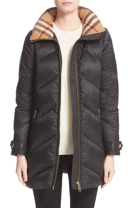 burberry eastwick down puffer coat black|Nylon Puffer Coat in Black .